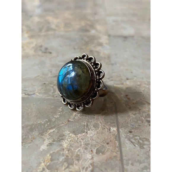 Multicolor Iridescent Sterling Silver Ring Size 5.5 - Picture 3 of 7